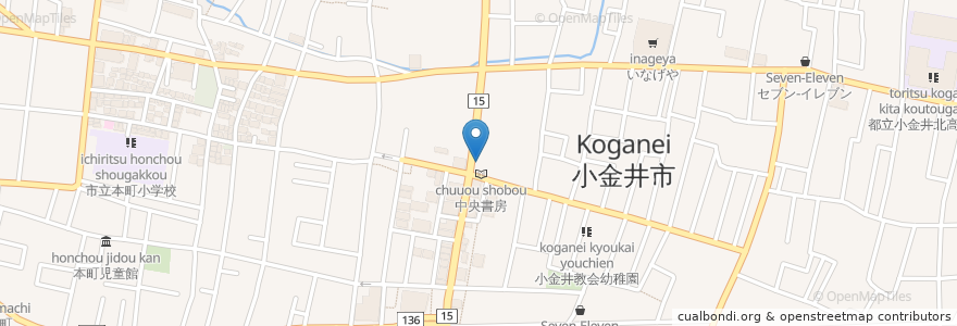 Mapa de ubicacion de かえで歯科医院 en 日本, 東京都, 小金井市.