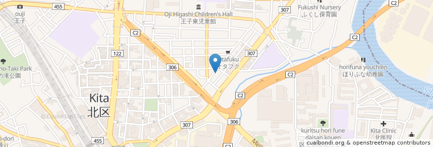 Mapa de ubicacion de コーヒースナックマイン en Japon, Tokyo, 北区.