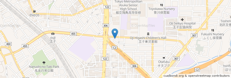 Mapa de ubicacion de 焼肉 つどい亭 en Japón, Tokio, Kita.