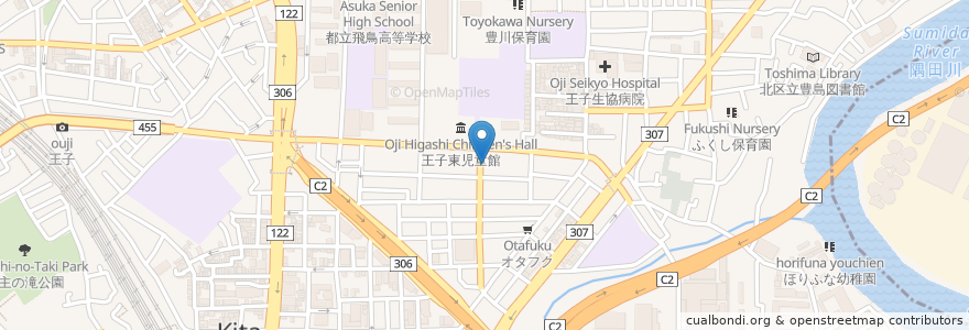 Mapa de ubicacion de アイリスデイサービス en Japan, Tokyo, Kita.