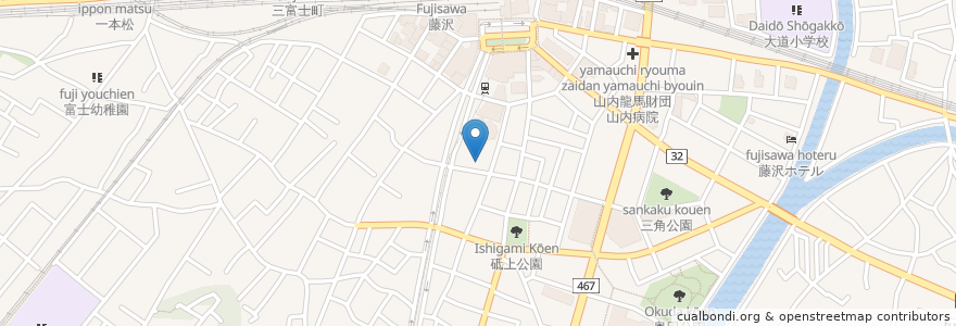 Mapa de ubicacion de リラパーキング en 일본, 가나가와현, 藤沢市.