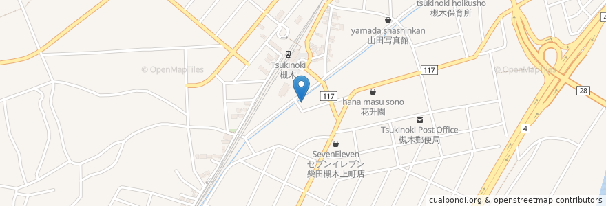 Mapa de ubicacion de 柴田町 槻木事務所 en 日本, 宮城県, 柴田郡, 柴田町.