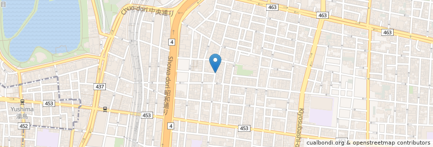 Mapa de ubicacion de 百万石 en Japan, 東京都, 台東区.