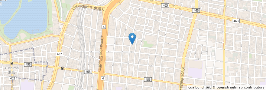 Mapa de ubicacion de ハナ信用組合 en 日本, 東京都, 台東区.