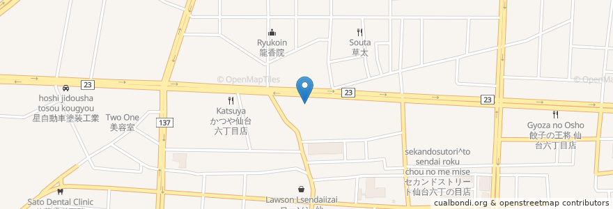 Mapa de ubicacion de Hikari Pharmacy en Japan, Miyagi Prefecture, Sendai, Wakabayashi Ward.