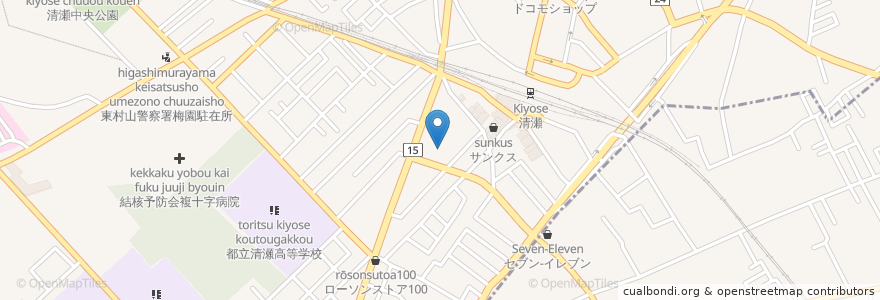 Mapa de ubicacion de 清の湯(跡) en Japan, Tokio, 清瀬市.