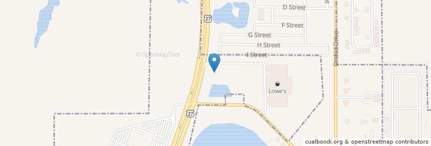 Mapa de ubicacion de Culver's en アメリカ合衆国, フロリダ州, Polk County.
