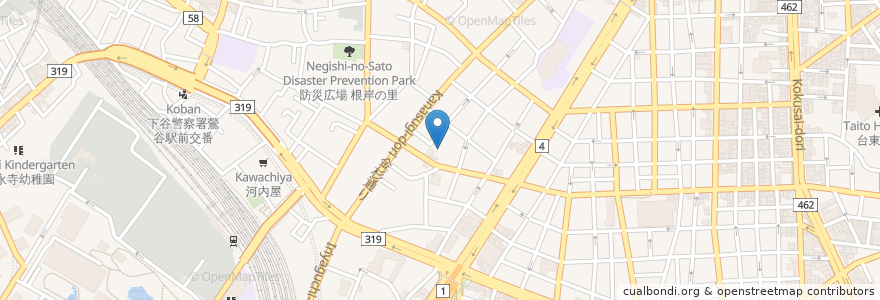 Mapa de ubicacion de Ono Terusaki Jinja Shrine en Japan, Tokyo, Taito.