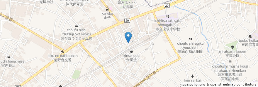 Mapa de ubicacion de ぎょうざの満州 en 일본, 도쿄도, 調布市.