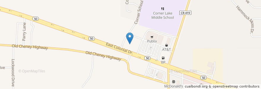 Mapa de ubicacion de Corner Lake Family Dental en Amerika Syarikat, Florida, Orange County.