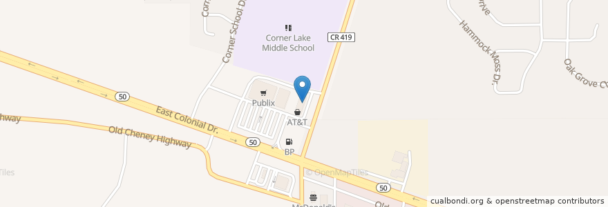 Mapa de ubicacion de Papa Gio's Pizzeria en 미국, 플로리다주, Orange County.