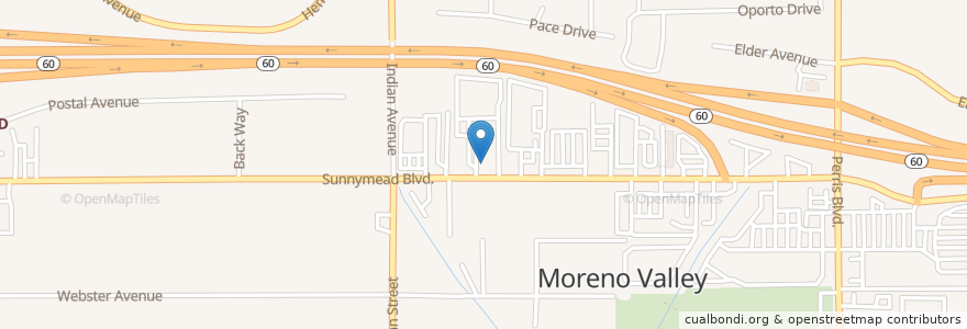 Mapa de ubicacion de Domino's en Verenigde Staten, Californië, Riverside County, Moreno Valley.