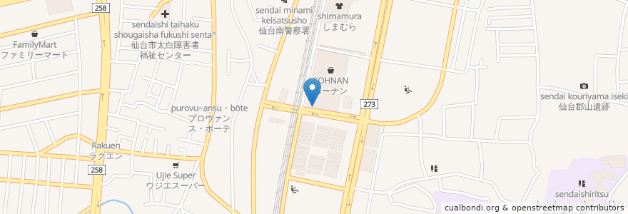 Mapa de ubicacion de 食事処かず あすと長町店 en Япония, Мияги, 仙台市, 太白区.