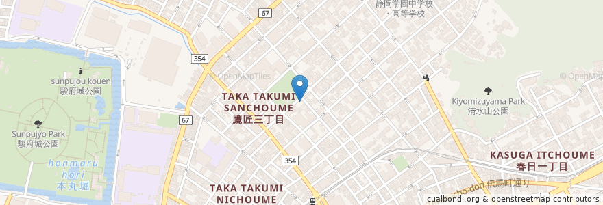 Mapa de ubicacion de あおばこころのクリニック en 日本, 静岡県, 静岡市, 葵区.