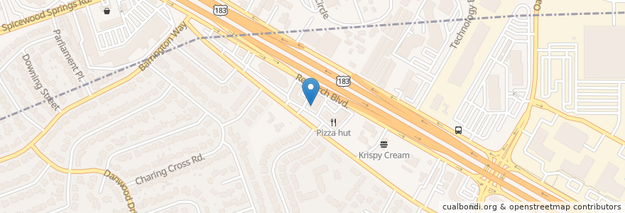 Mapa de ubicacion de BB Rover's Cafe & Pub en Estados Unidos De América, Texas, Travis County, Austin.