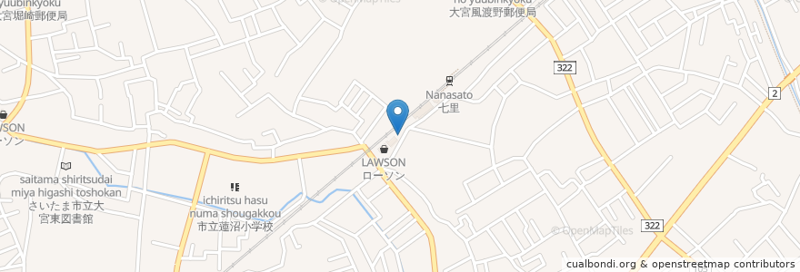 Mapa de ubicacion de 庄や七里店 en 日本, 埼玉県, さいたま市, 見沼区.