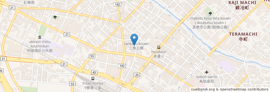 Mapa de ubicacion de 花のれん　本店 en 日本, 鳥取県, 鳥取市.