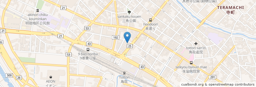 Mapa de ubicacion de カラオケ　ロンゴロンゴ en 日本, 鳥取県, 鳥取市.
