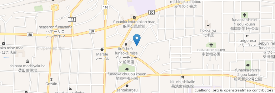 Mapa de ubicacion de ひまわり薬局 en Япония, Мияги, 柴田郡, 柴田町.