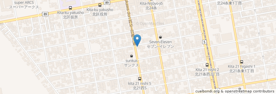 Mapa de ubicacion de 六宝亭 en Giappone, Prefettura Di Hokkaidō, 石狩振興局, 札幌市, 北区.
