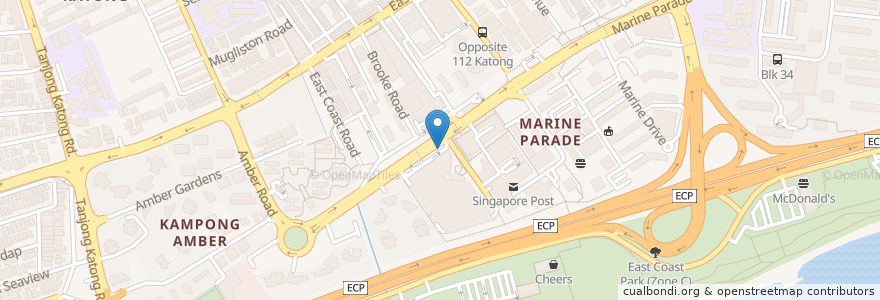 Mapa de ubicacion de Parkway Parade en Singapur, Southeast.