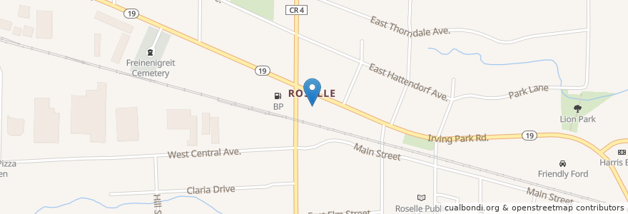 Mapa de ubicacion de Itasca Bank & Trust Co en 미국, 일리노이, Dupage County, Roselle.
