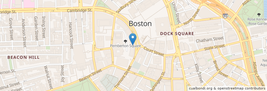 Mapa de ubicacion de Caffè Nero en Amerika Birleşik Devletleri, Massachusetts, Suffolk County, Boston.