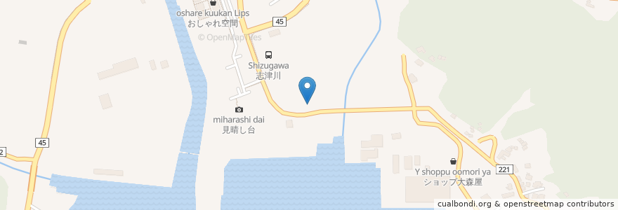 Mapa de ubicacion de 和食割烹 すがわら en 日本, 宮城県, 本吉郡, 南三陸町.