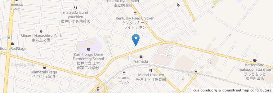 Mapa de ubicacion de 松戸市立図書館明分館 en 일본, 지바현, 松戸市.