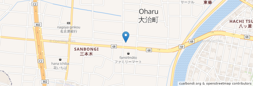 Mapa de ubicacion de 奥村小児科・リウマチ科クリニック en Japón, Prefectura De Aichi, 海部郡, 大治町.