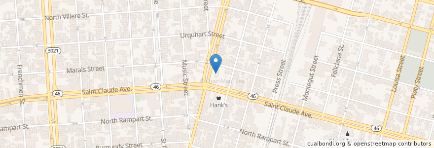Mapa de ubicacion de McDonald's en 미국, 루이지애나, Orleans Parish, New Orleans.