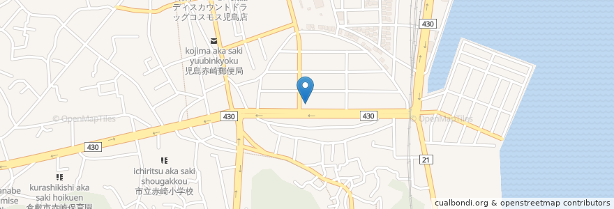 Mapa de ubicacion de 水島信用金庫 児島南支店 en ژاپن, 岡山県, 倉敷市.