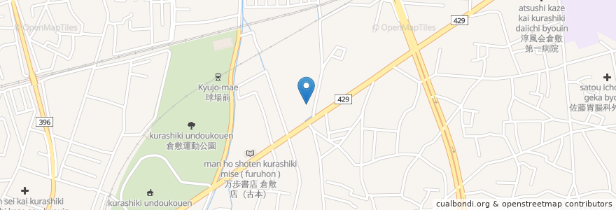 Mapa de ubicacion de やきとり一鳥 en اليابان, 岡山県, 倉敷市.