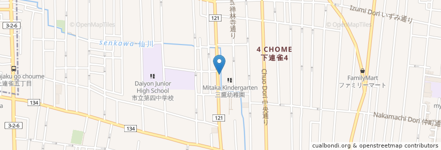Mapa de ubicacion de 三鷹通りどうぶつ医院 en Japan, Tokio, 三鷹市.