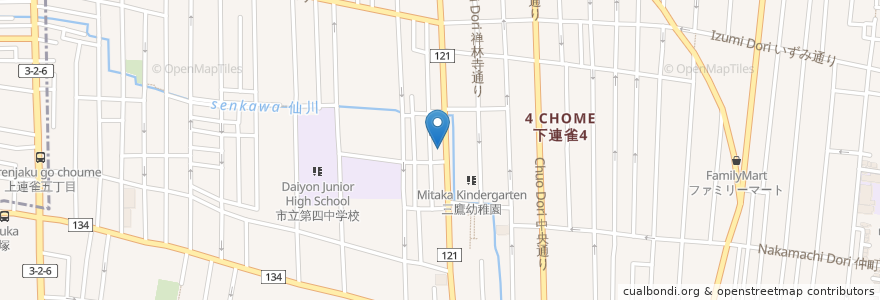 Mapa de ubicacion de さくら薬局 en Japonya, 東京都, 三鷹市.