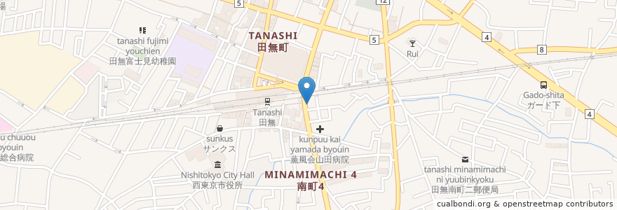 Mapa de ubicacion de やまかし en Japan, Tokyo, Nishitokyo.