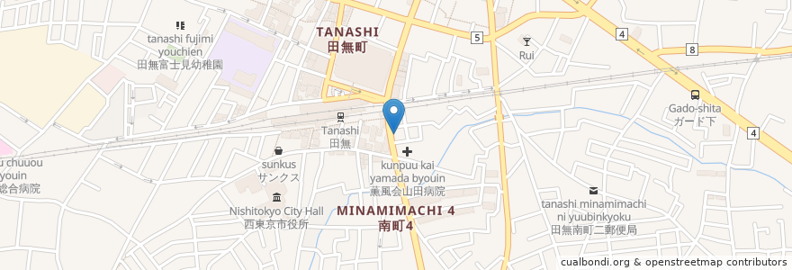 Mapa de ubicacion de パナス en Giappone, Tokyo, 西東京市.