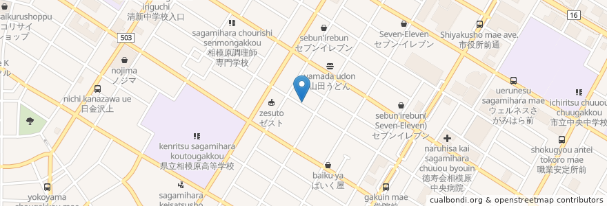 Mapa de ubicacion de ぞうさん薬局　相模原市中央店 en Japon, Préfecture De Kanagawa, 相模原市, 中央区.
