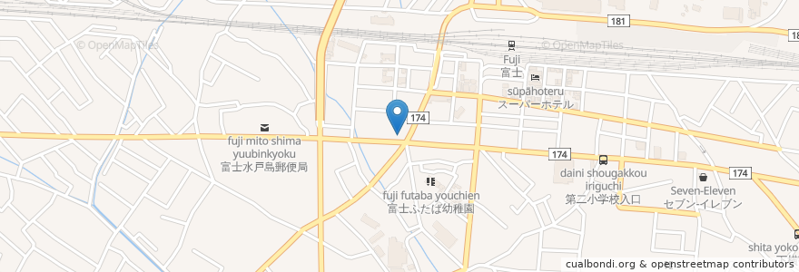 Mapa de ubicacion de 清水銀行 en Япония, Сидзуока, 富士市.