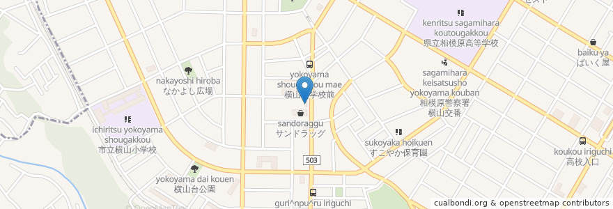 Mapa de ubicacion de サーティワンアイスクリーム　相模原横山店 en 日本, 神奈川県, 相模原市, 中央区.