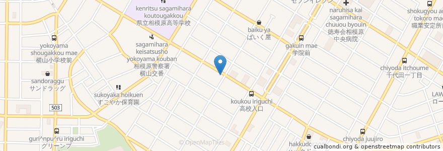 Mapa de ubicacion de ステーキのあさくま　相模原店 en ژاپن, 神奈川県, 相模原市, 中央区.