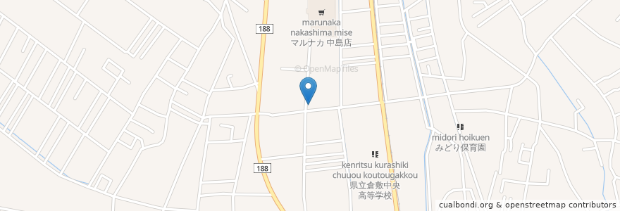 Mapa de ubicacion de かめ福 en Japan, Okayama Prefecture, Kurashiki.