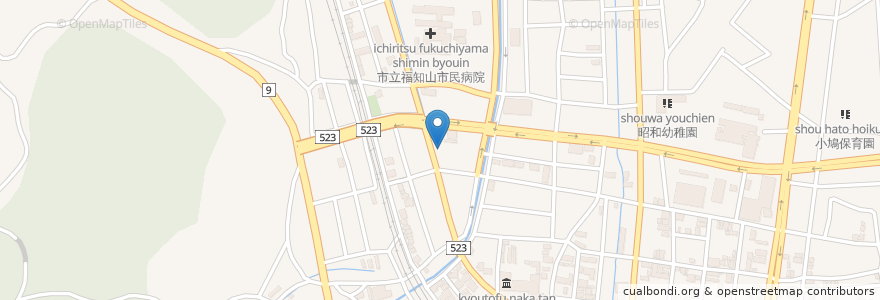 Mapa de ubicacion de コーヒーハウス ホアンカン en اليابان, 京都府, 福知山市.