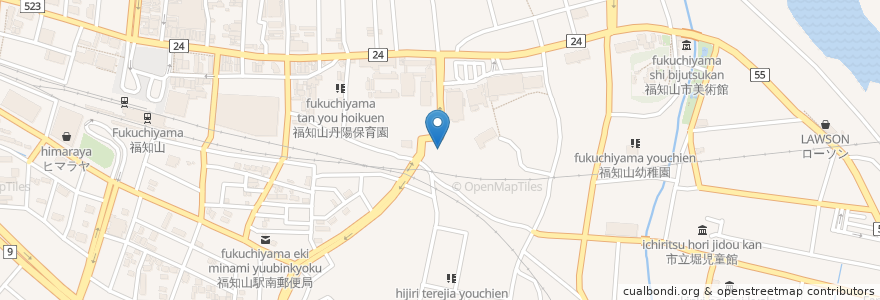 Mapa de ubicacion de 内記稲荷神社 en Japonya, 京都府, 福知山市.