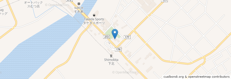 Mapa de ubicacion de 万八ラーメンレストラン 下北店 en Japón, Prefectura De Aomori, むつ市.