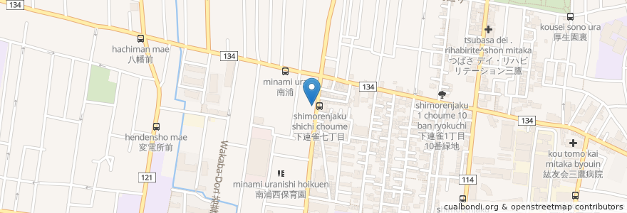 Mapa de ubicacion de さくらんぼ保育室 en 日本, 東京都, 三鷹市.