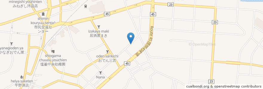 Mapa de ubicacion de 居酒屋 まき en 일본, 미야기현, 塩竈市.