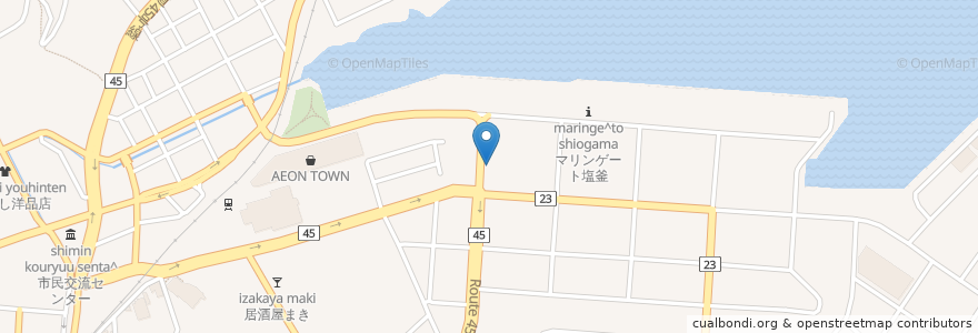 Mapa de ubicacion de 大国屋そば店 en Japón, Prefectura De Miyagi, 塩竈市.