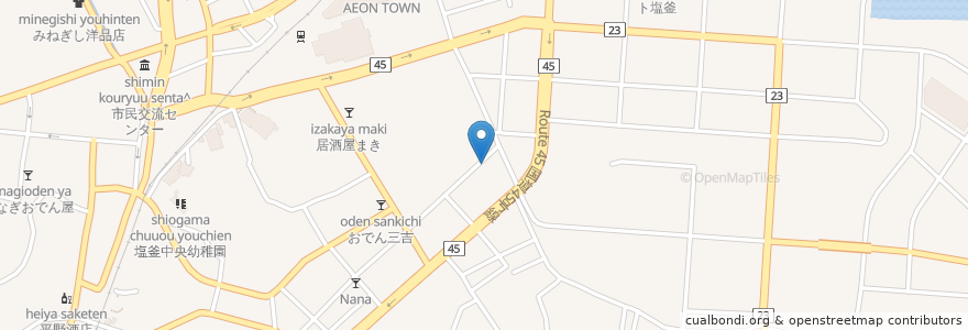 Mapa de ubicacion de スナックマリモ en 日本, 宮城県, 塩竈市.