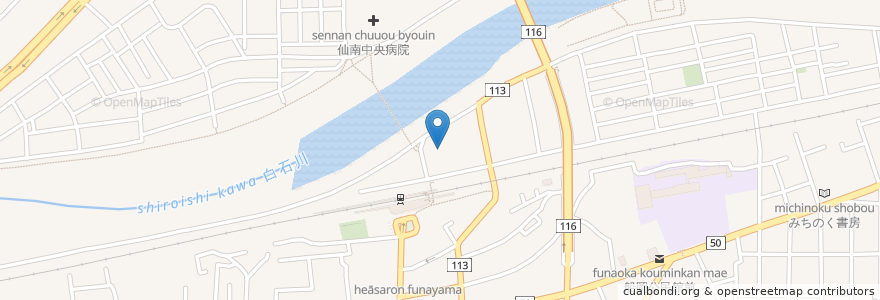 Mapa de ubicacion de 第9B区集会所 en 日本, 宮城県, 柴田郡, 柴田町.